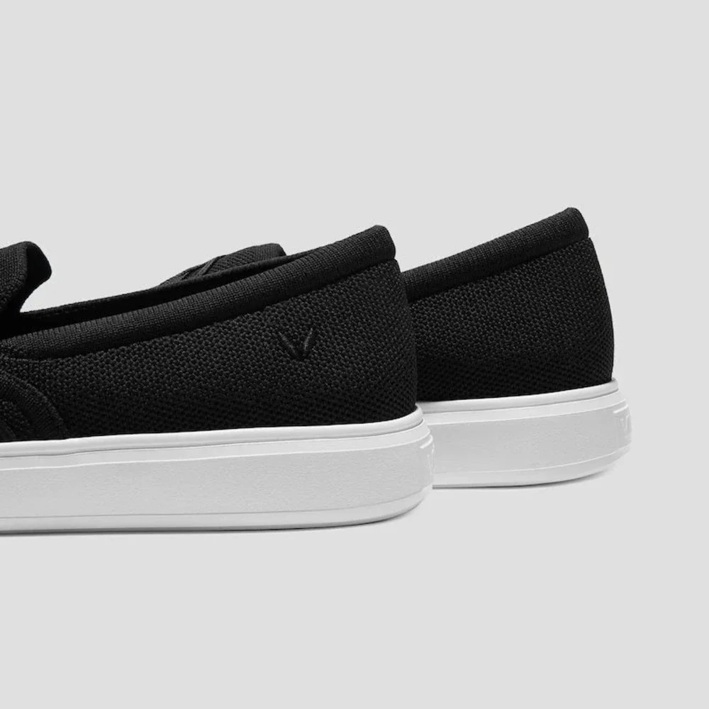 VIVAIA Black Embroidered Knit Slip On Sneakers Water Repellent Size EU 41 US 9.5